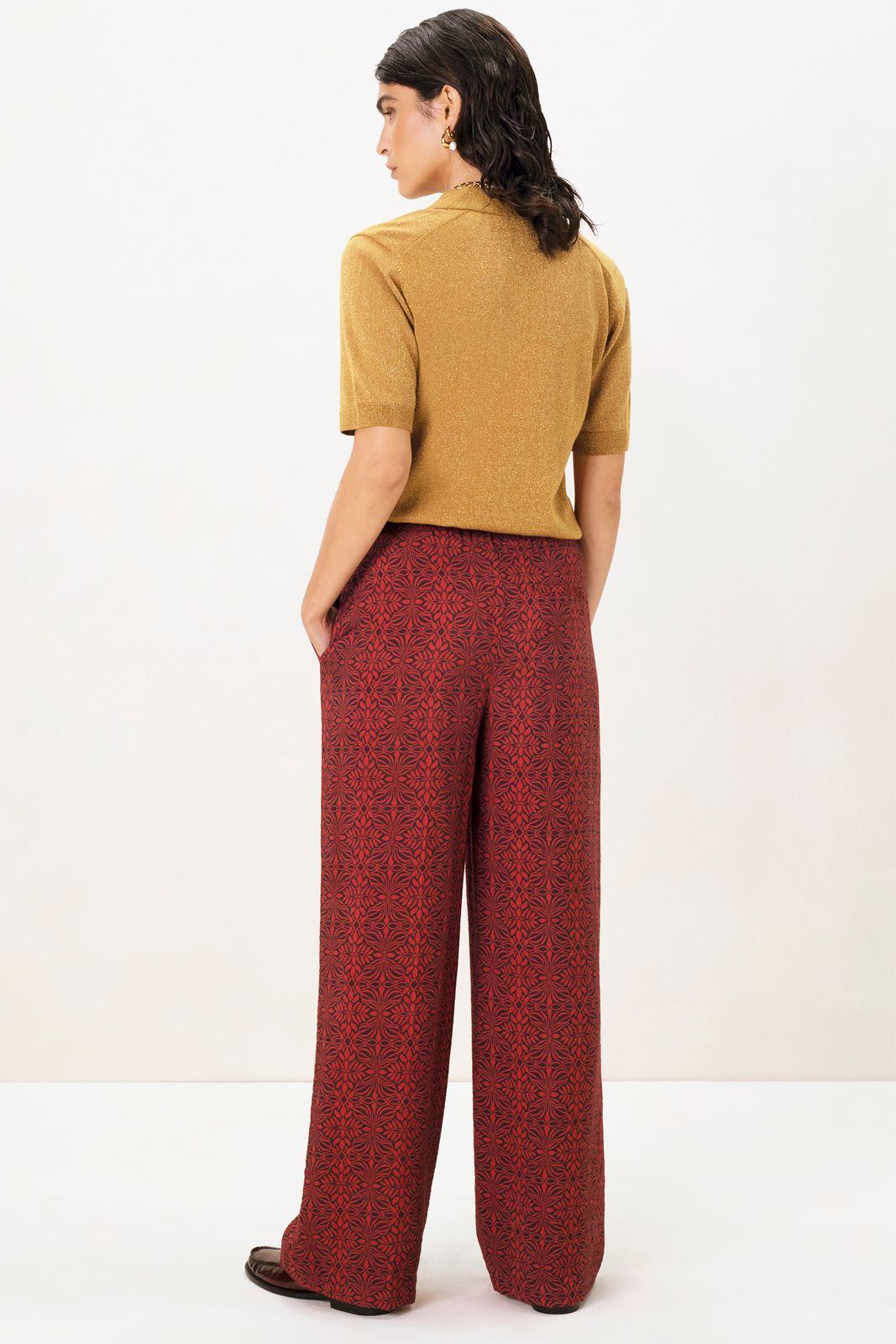 Goudbruine polo met lurex