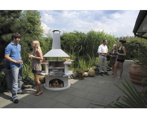 Buschbeck grillhaard Venetië 65 x 110 x 197 cm beton roestvrij staal wit