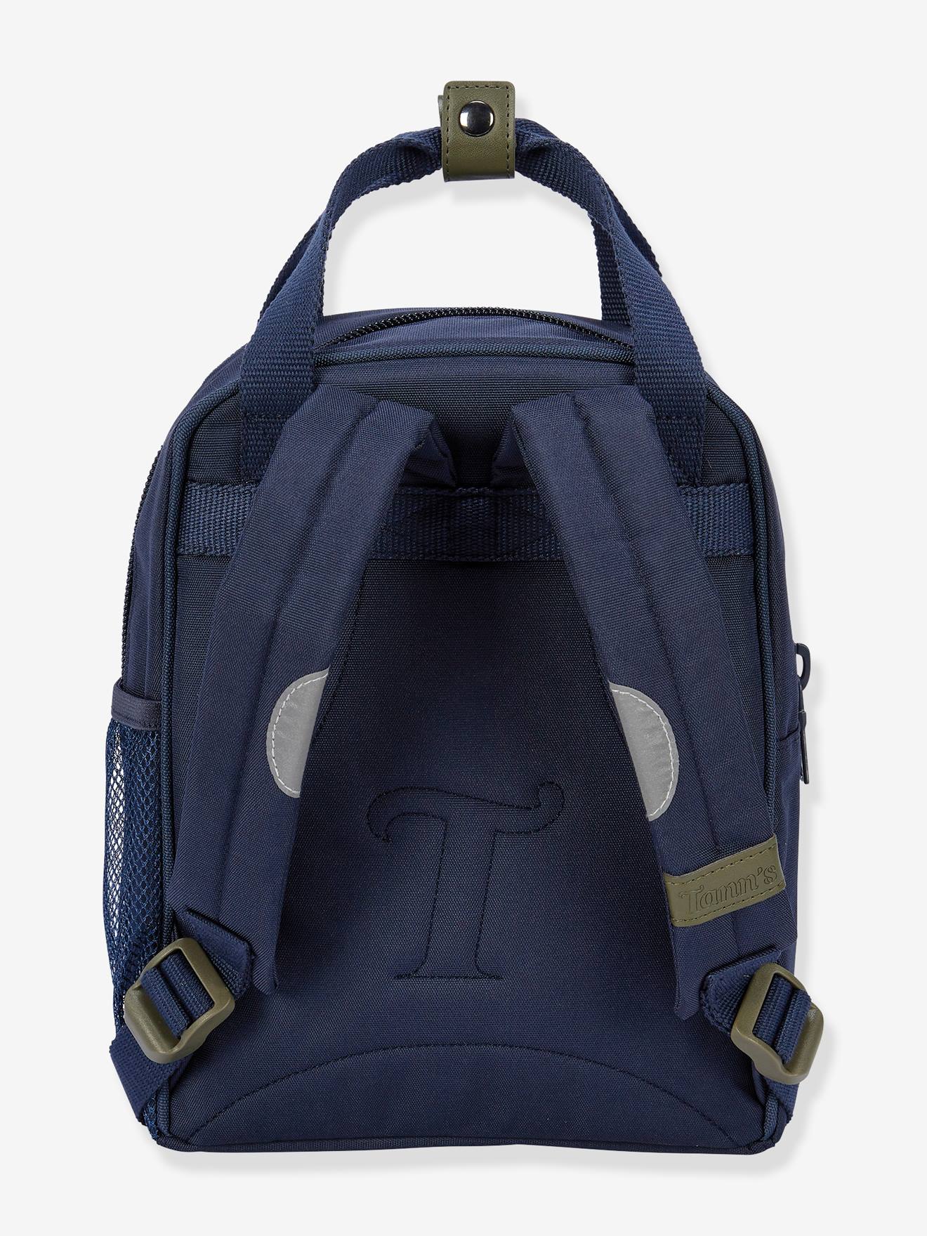 Mochila Maé da Tann's para meninas, azul-escura lisa com estampas.