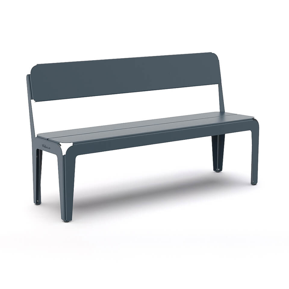 Tuinbank Bended Bench met rugleuning grey blue