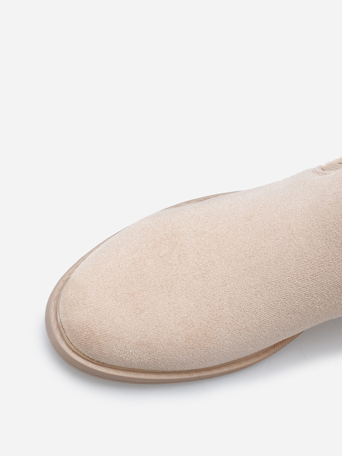 Bottines bi-matières avec détail métallique- Taupe