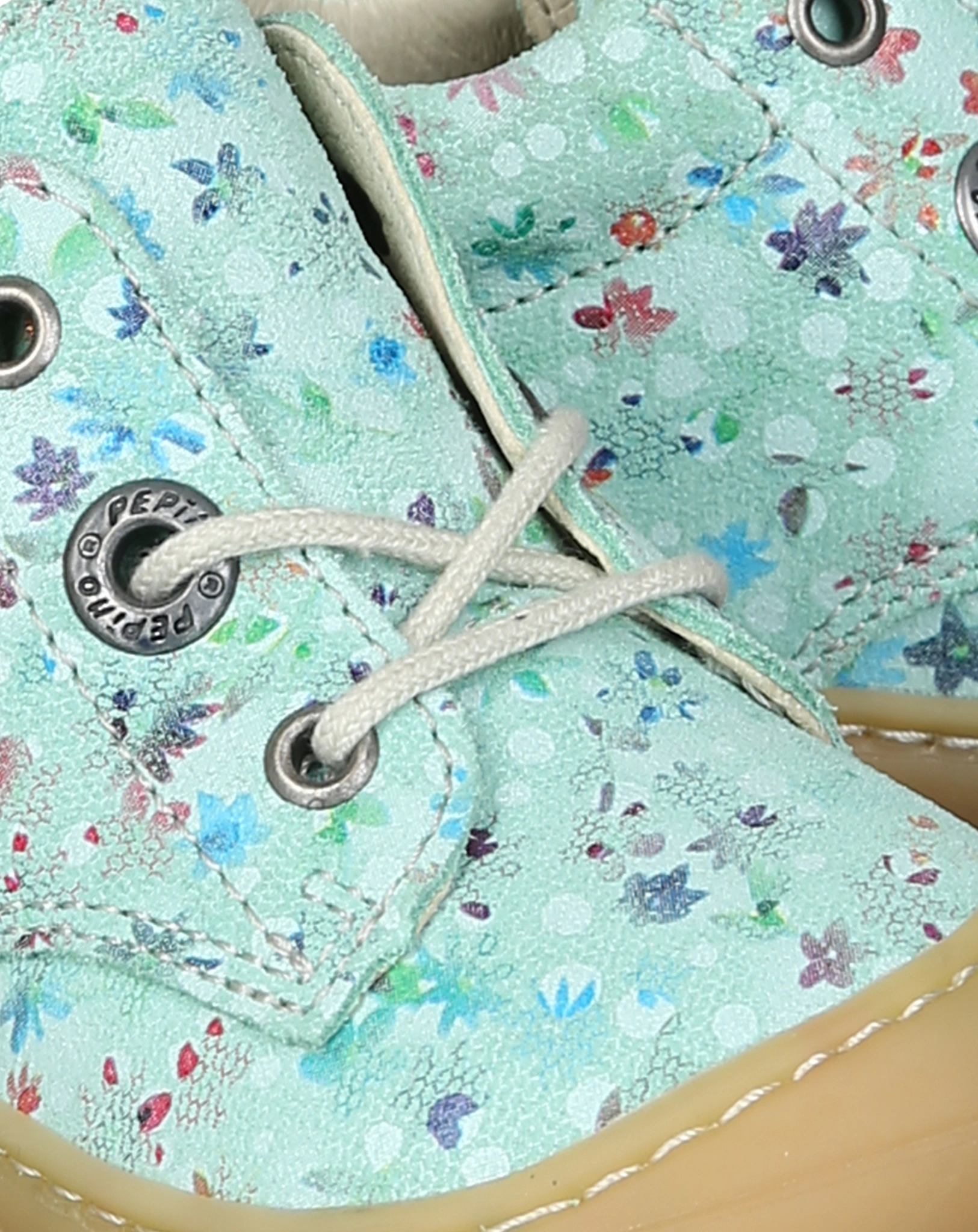 Schnür-Lauflernschuhe DOTS FLOWERS in mint