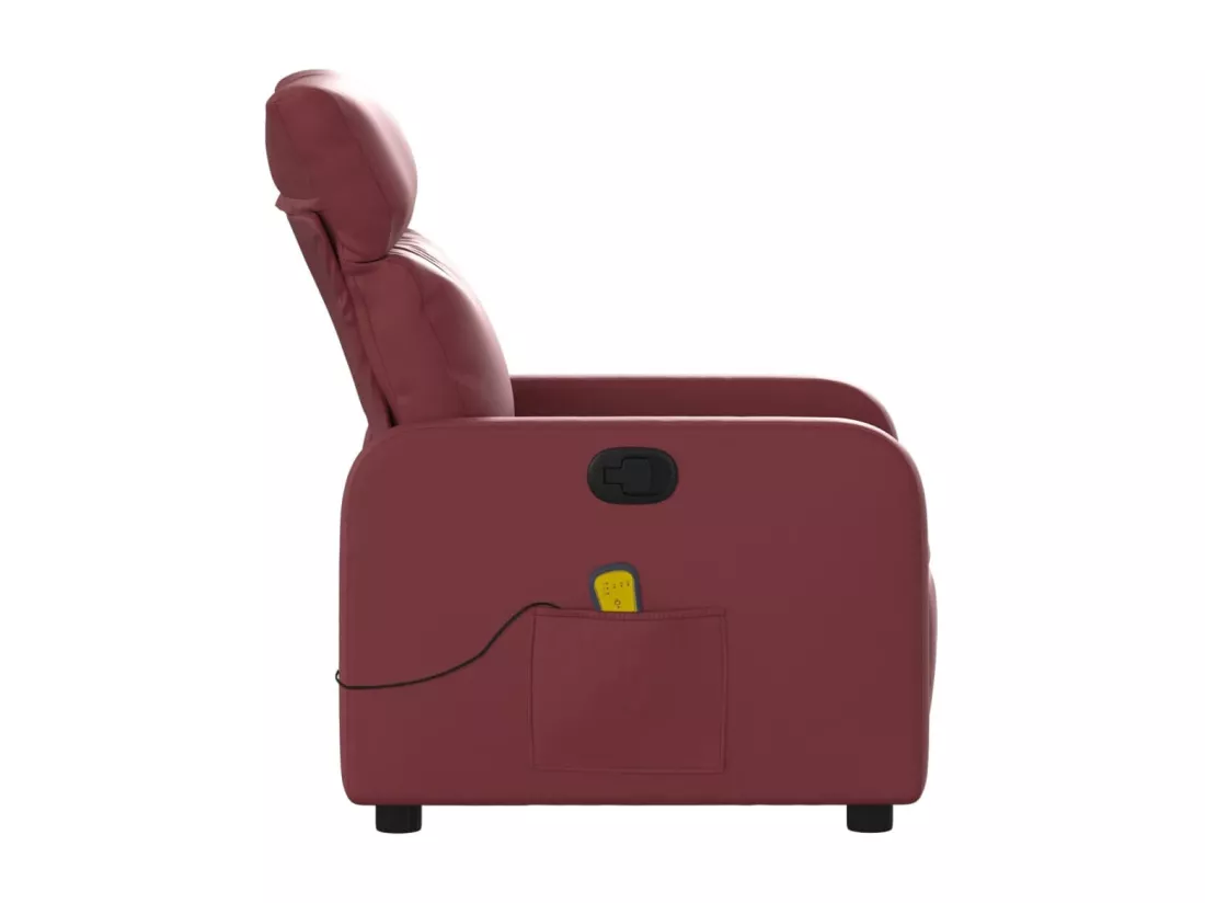 Fauteuil massant inclinable Rouge bordeaux Similicuir