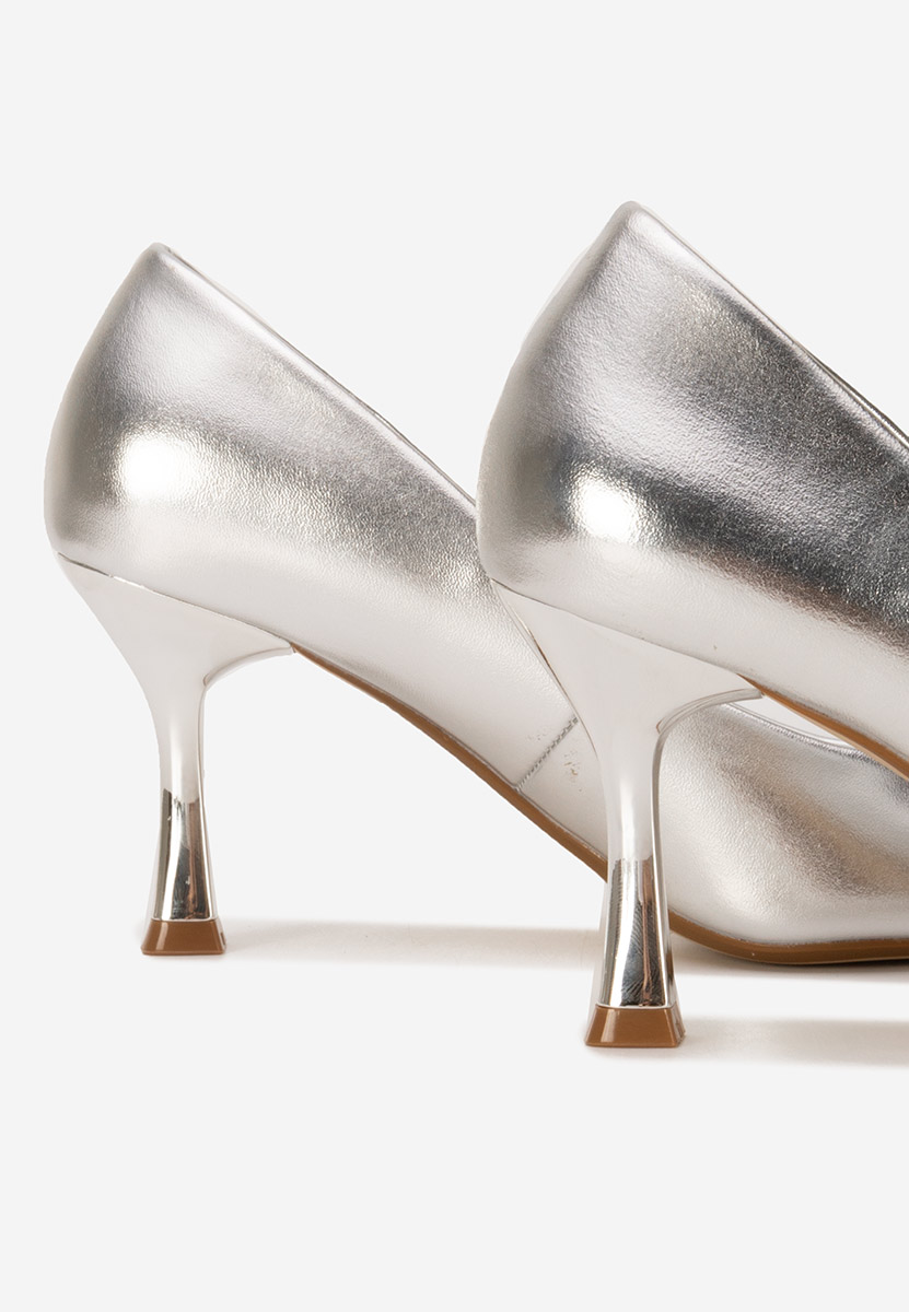Chaussures à talon épais argent Amadea