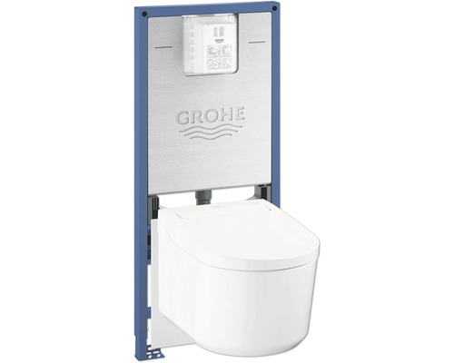 GROHE Sensia douche-wc-set, randloos, met hygiënedouche, glanzend wit met coating, inclusief toiletzitting 36509SH0