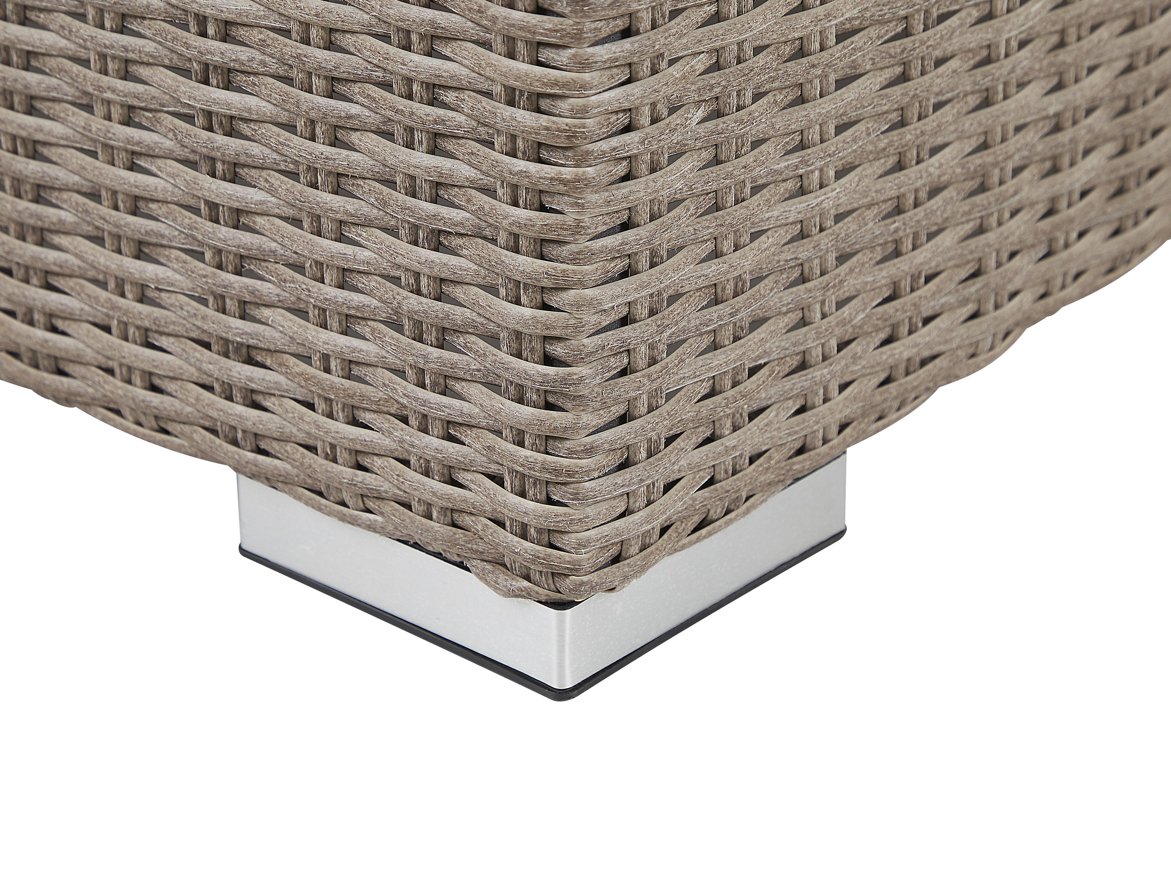 Loungeset met tafel 6-zits CONTARE linkszijdig modulair PE rotan Taupe