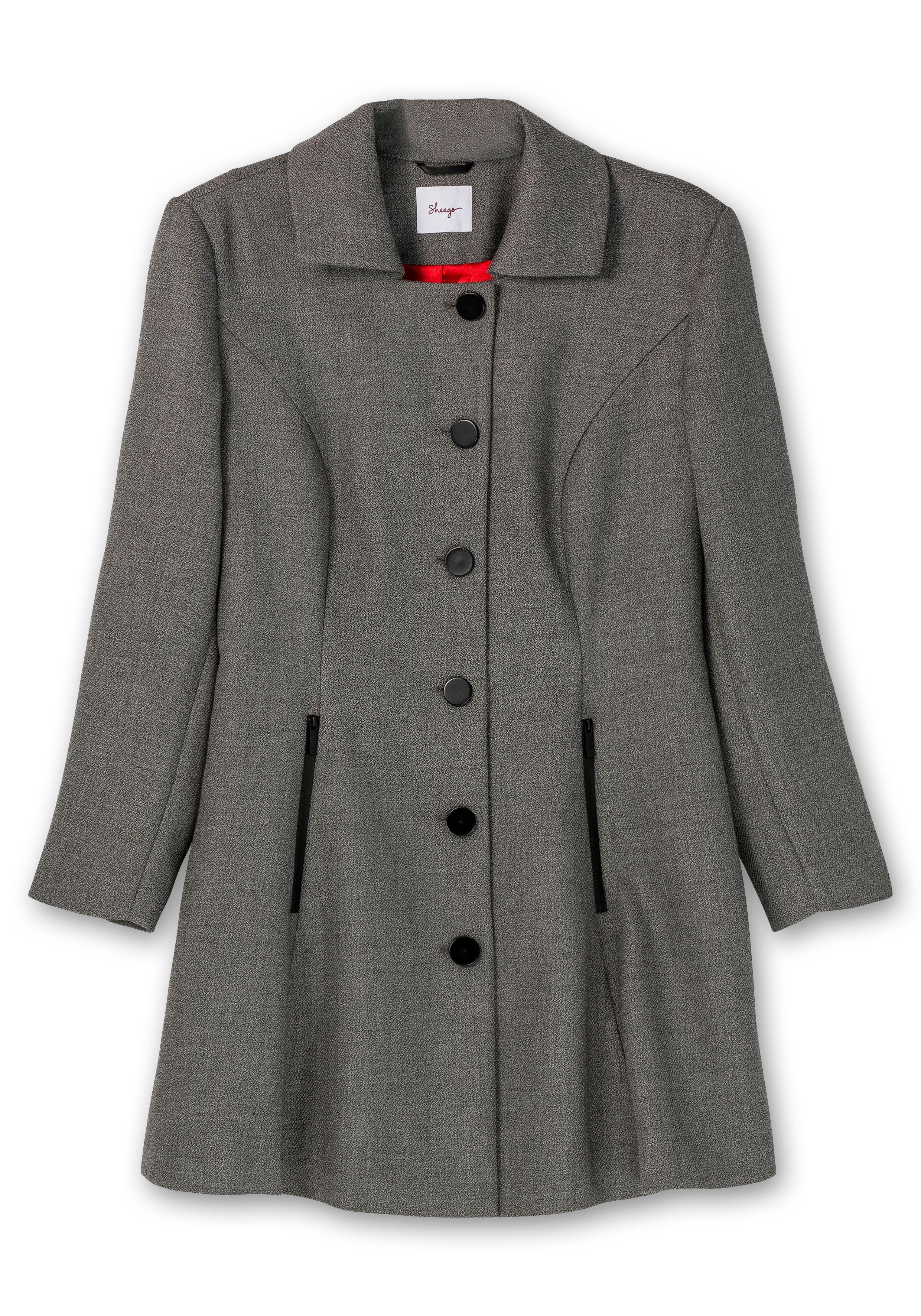 Taillierter, ausgestellter Twill-Kurzmantel