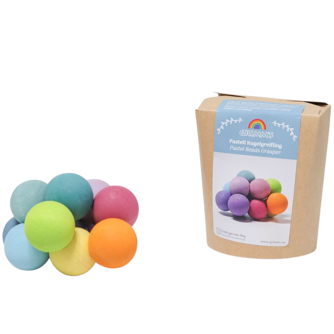 Grimm's babygrijpspeeltje kralen - pastel
