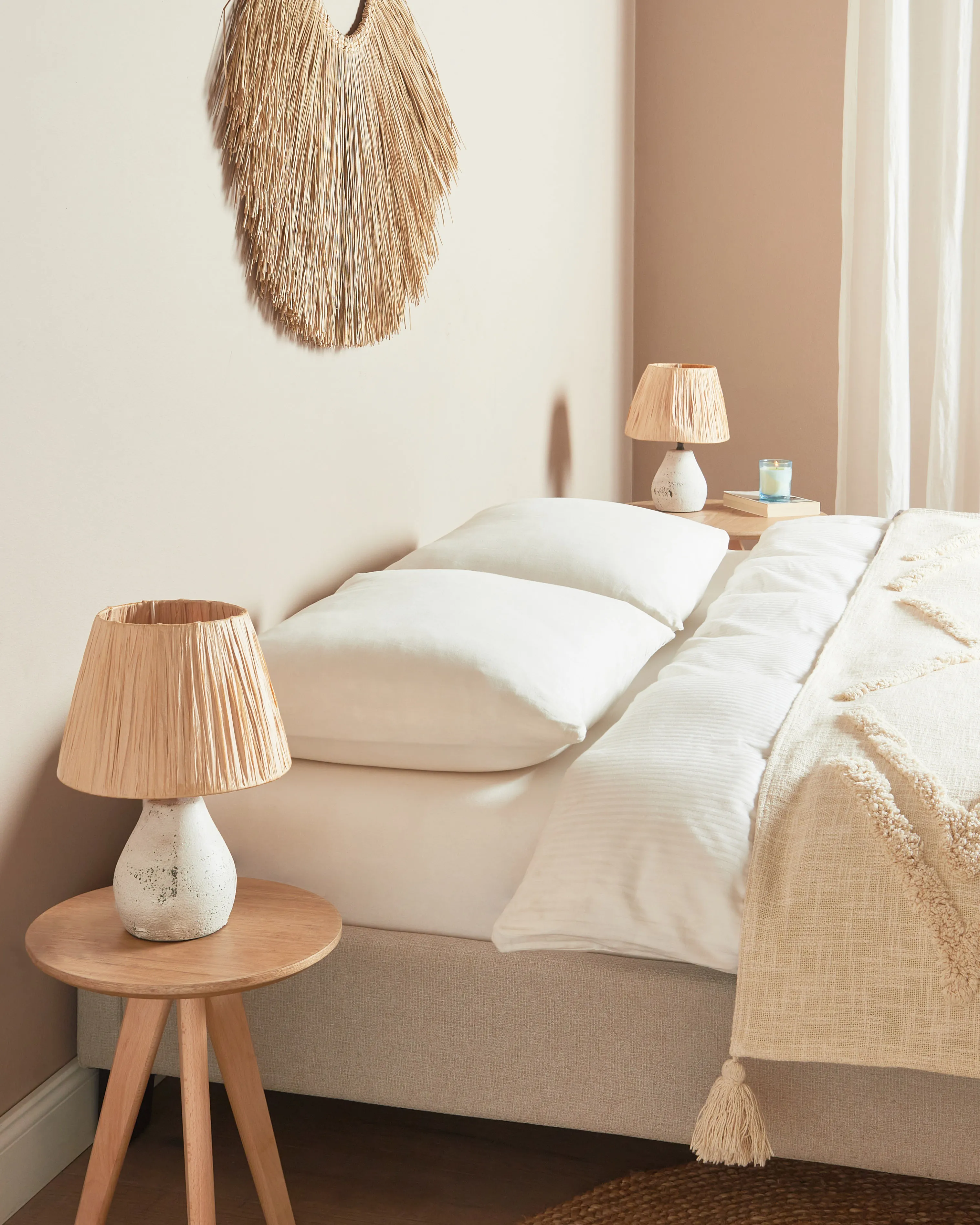 Set van 2 tafellampen ARWADITO Keramiek Gebroken wit