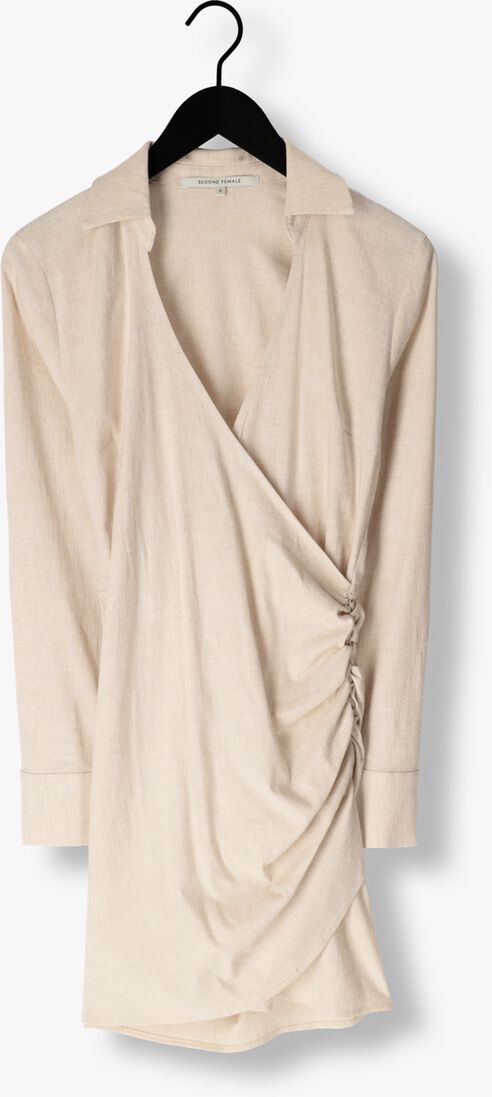 SECOND FEMALE creme second female mini jurk zaha dress