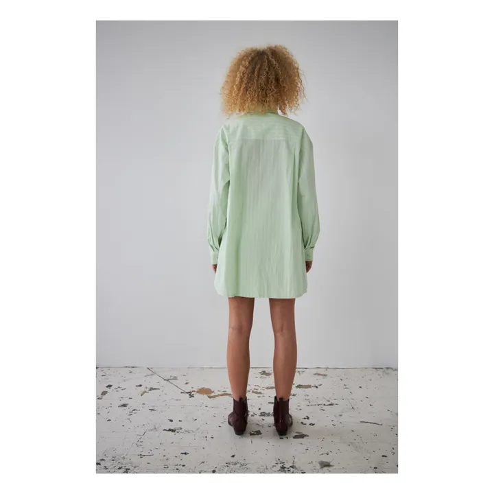 Stella Nova Chemise Rayée Oversize  | Vert Menthe