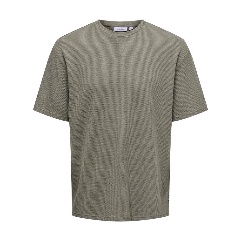 Only & Sons T-shirt Marron Homme Only & Sons Waffle