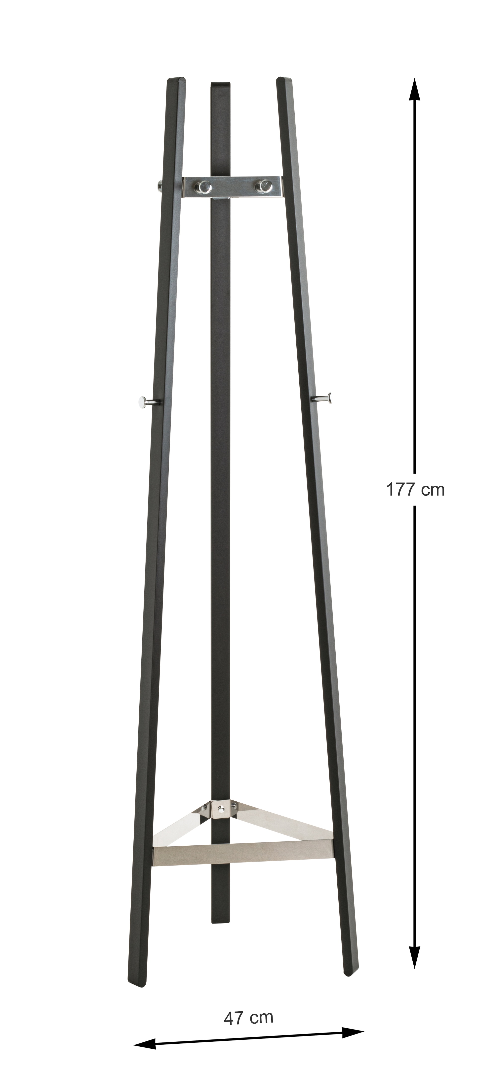 Garderobenständer PAUL 47 x 177 cm Metall Chrom/schwarz