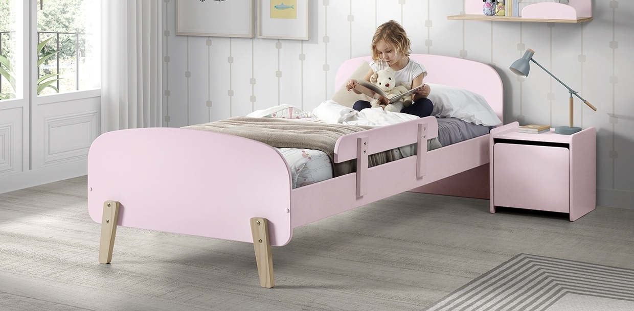3-teiliges Kinderzimmer-Set KIDDY -rosa - Absturzschutz - 90x200 cm