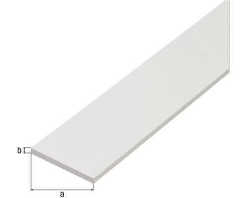 Platte PVC-staaf, wit, 20x2 mm, 2 m