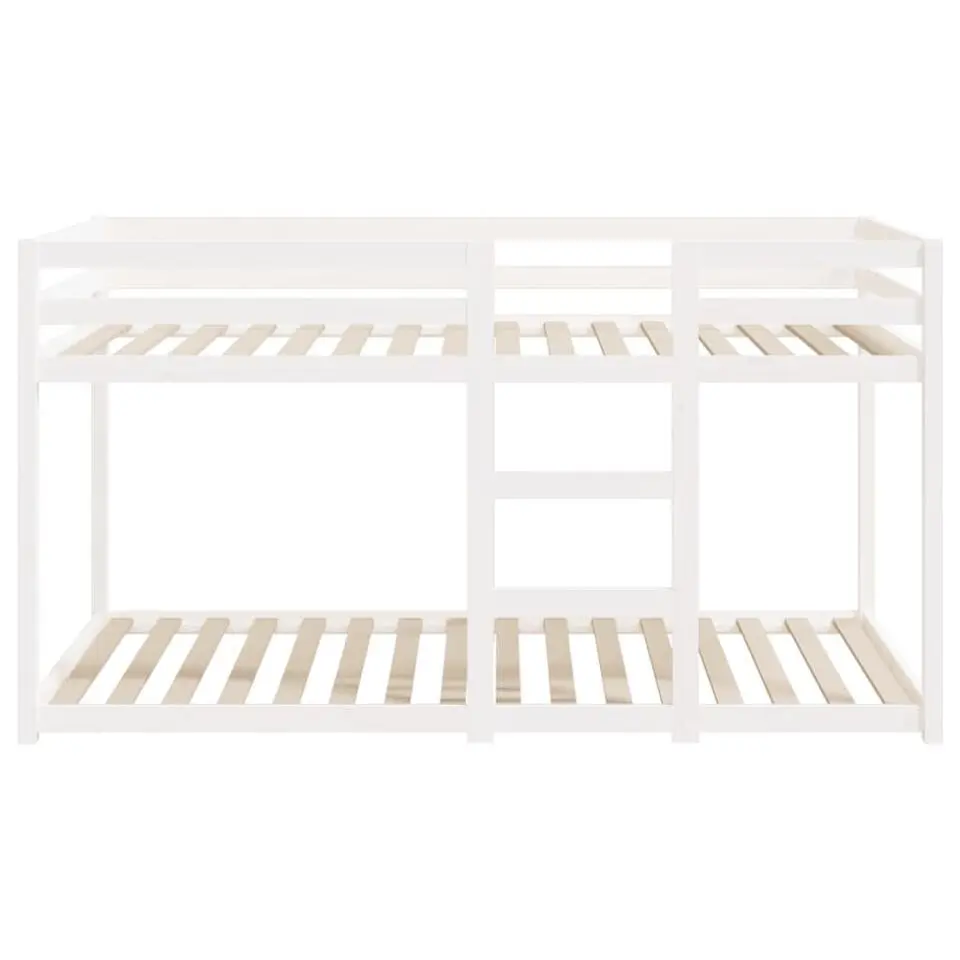 vidaXL - Stapelbed met zijladder - Wit - Massief grenenhout - 90x200 cm
