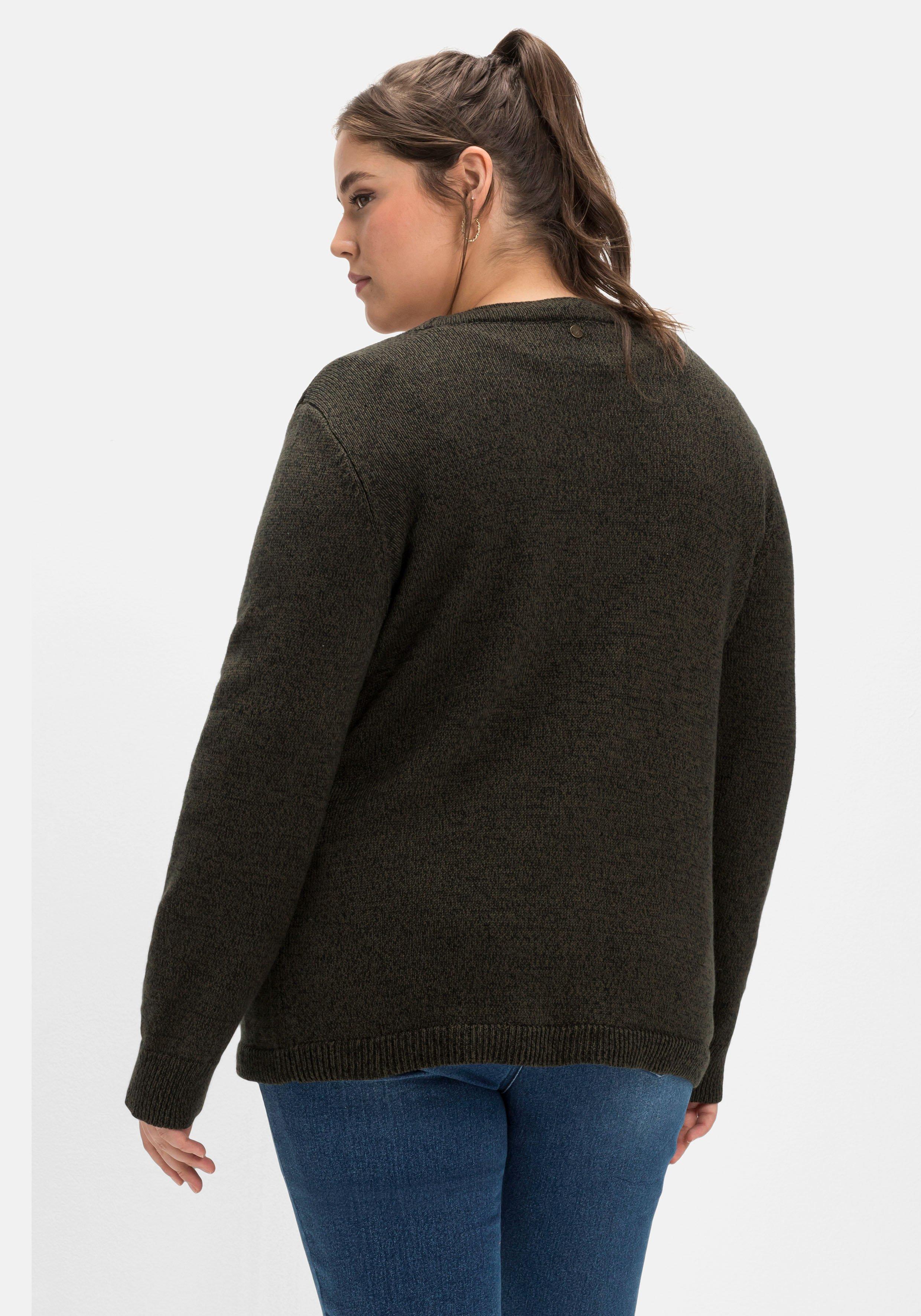 Strickjacke mit V-Ausschnitt, im Baumwollmix