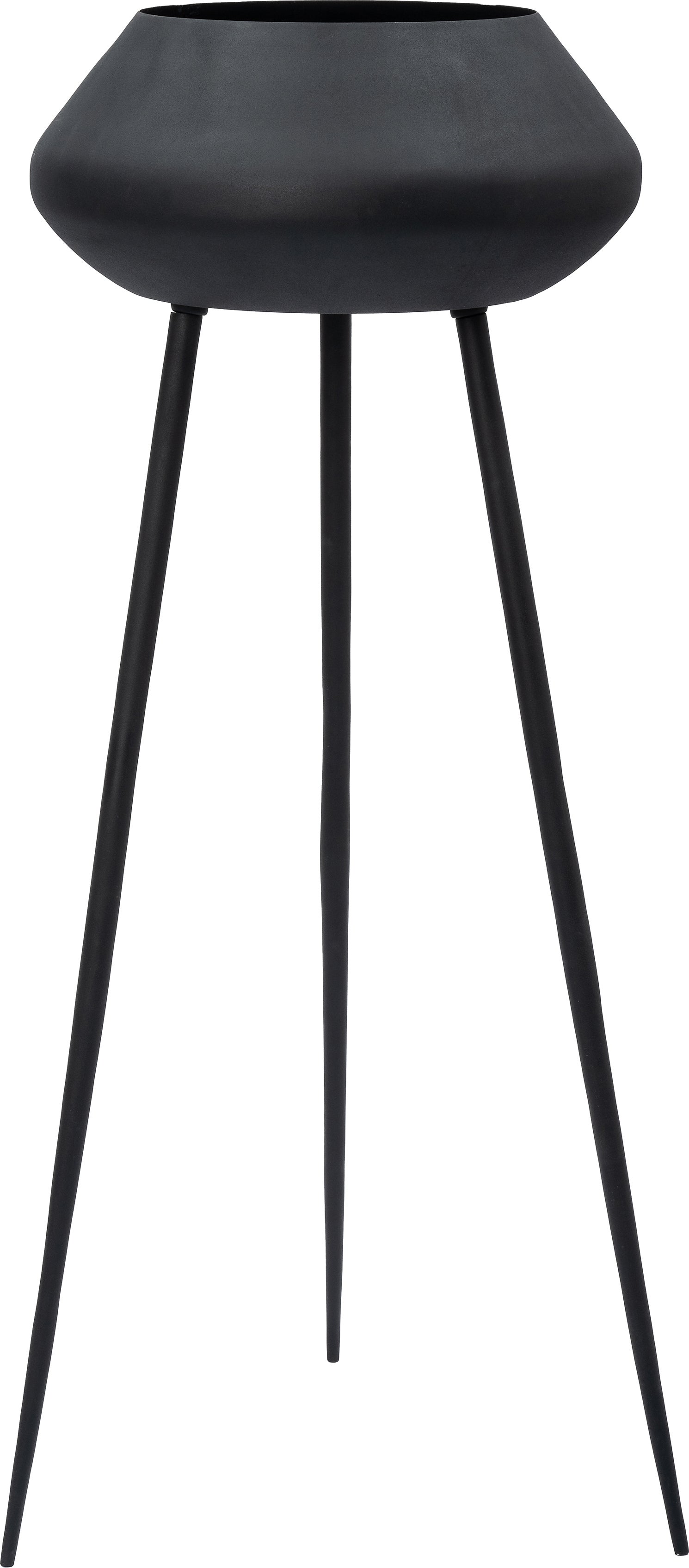 Intratuin bloempot op poten Colby zwart D 55 H 140 cm