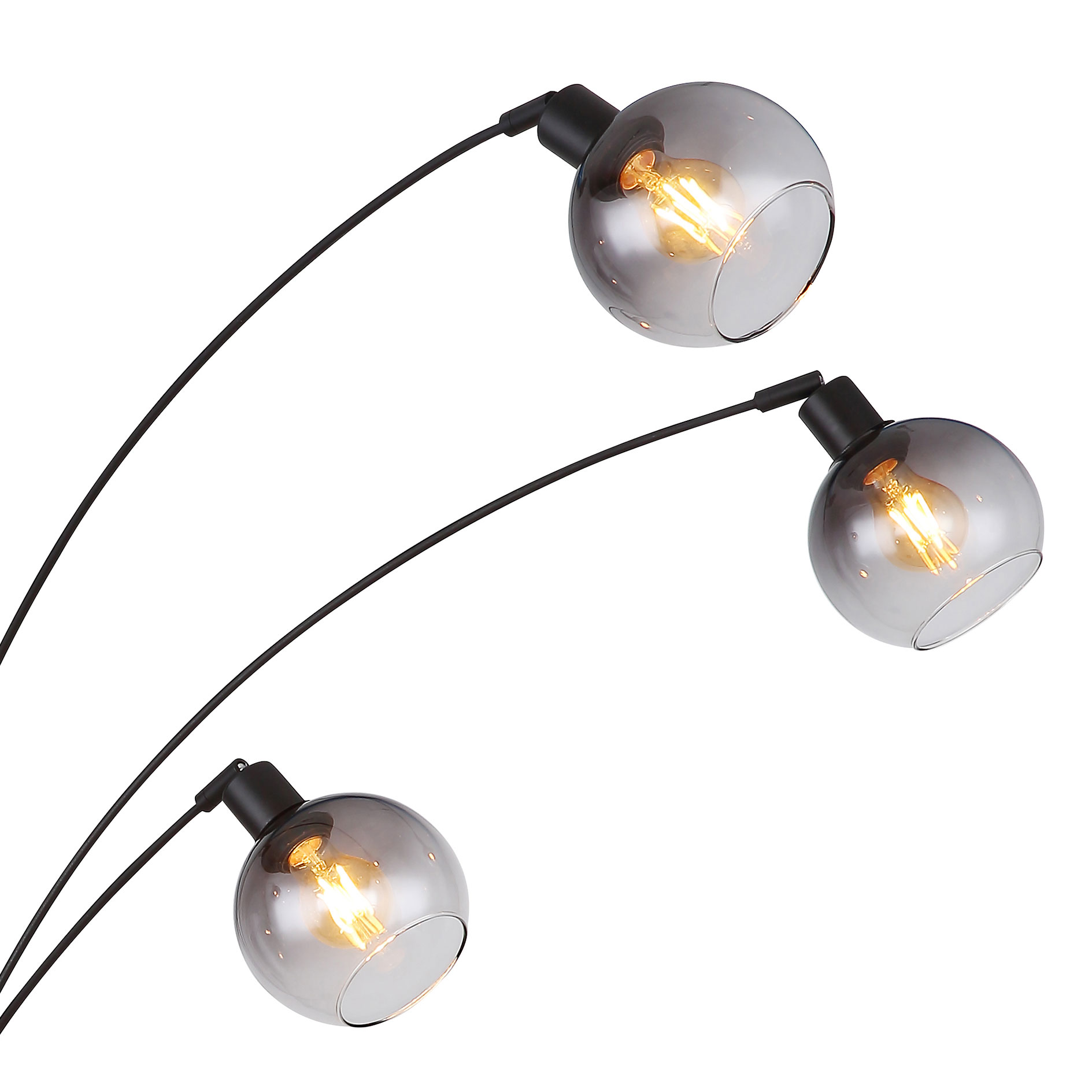 Stehleuchte - rauchfarben-schwarz matt - 98 cm