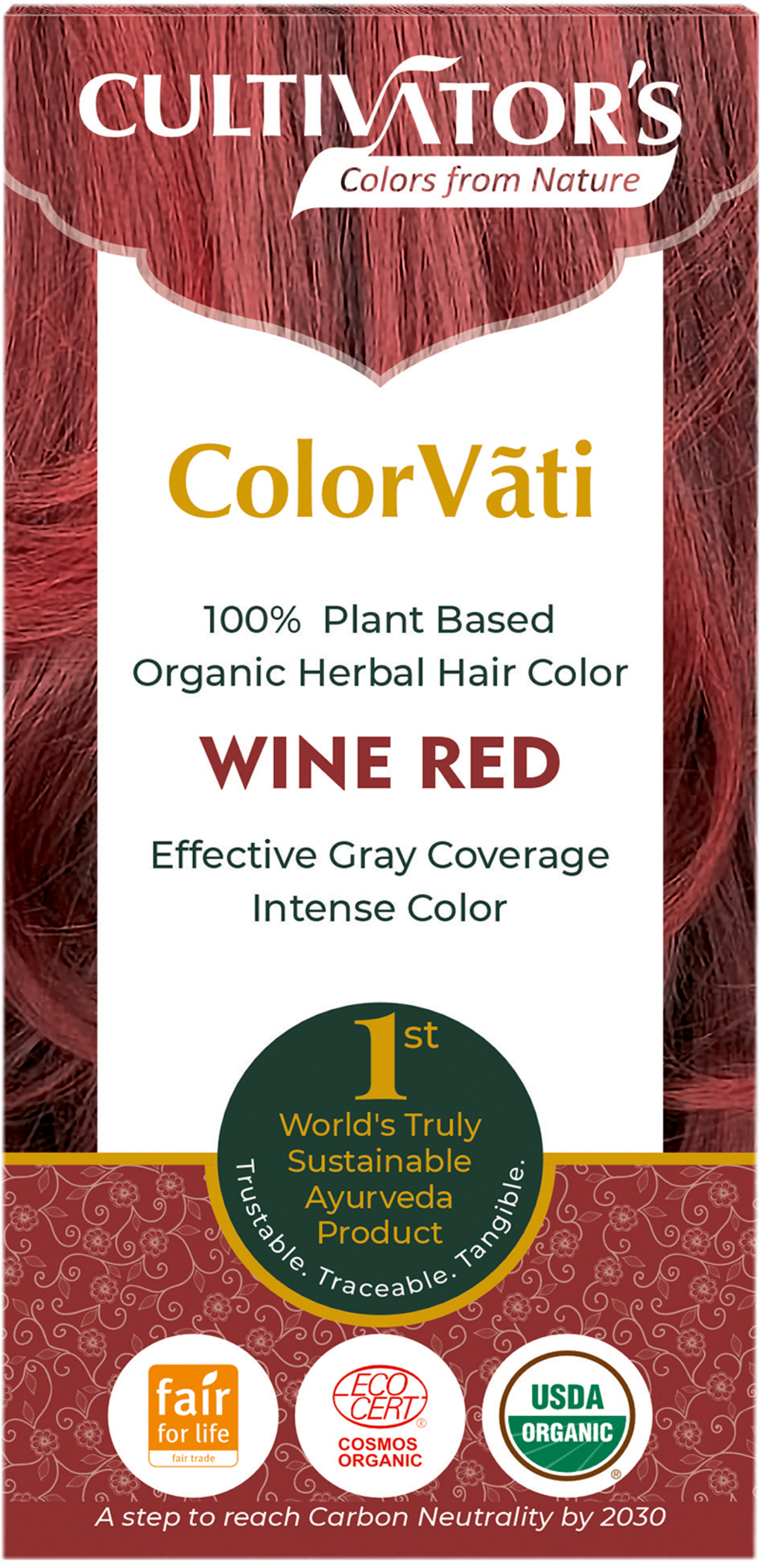 CULTIVATOR'S  ColorVãti Organic Herbal Hair Color - 11 Wine Red, 100 g
