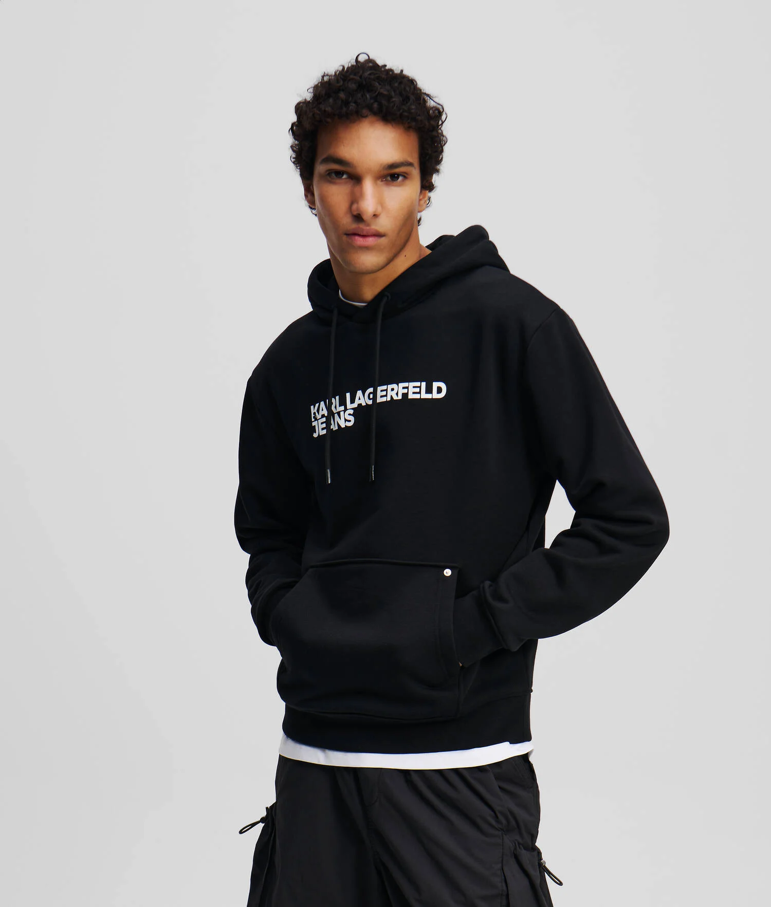 SWEAT À CAPUCHE AVEC LOGO KLJ - Noir