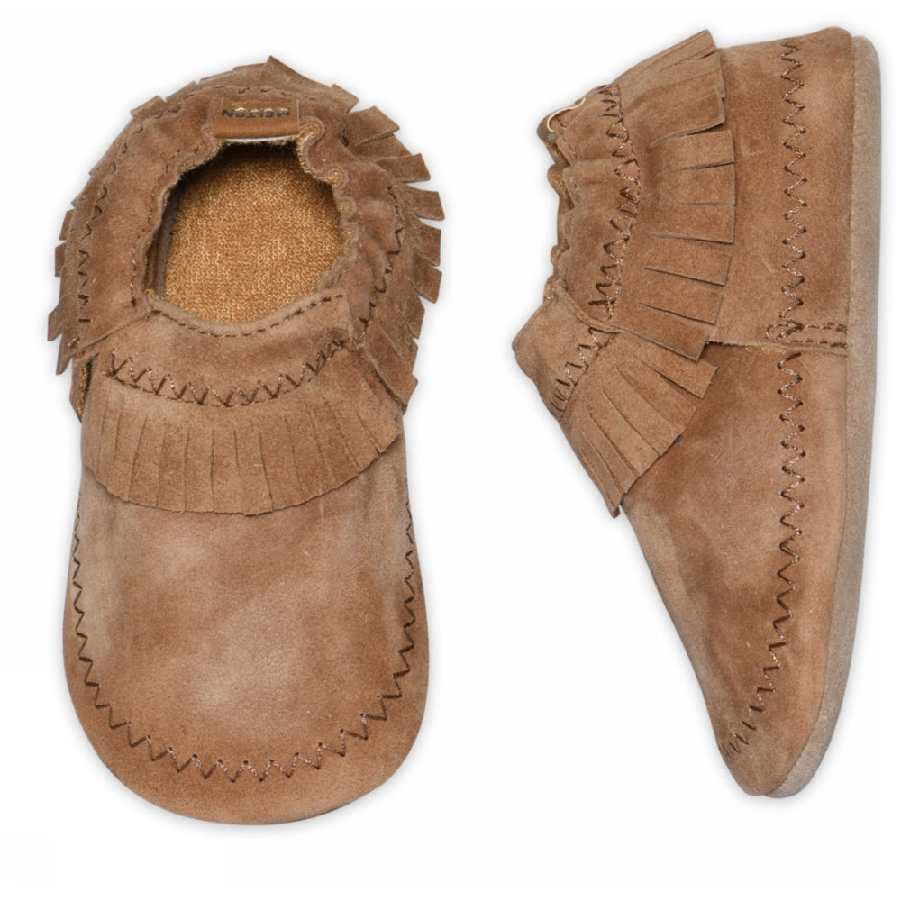 Køb MELTON Cognac Moccasin Suede Futter