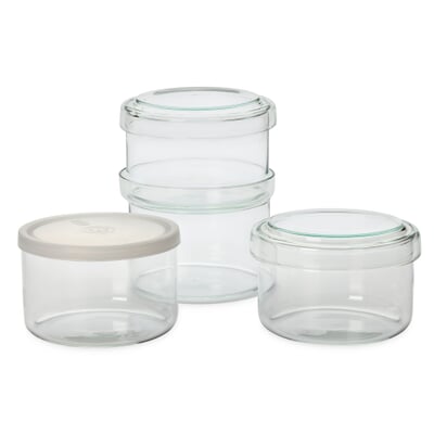 Stapeldosen Borosilikatglas, Klein, 4 Stück