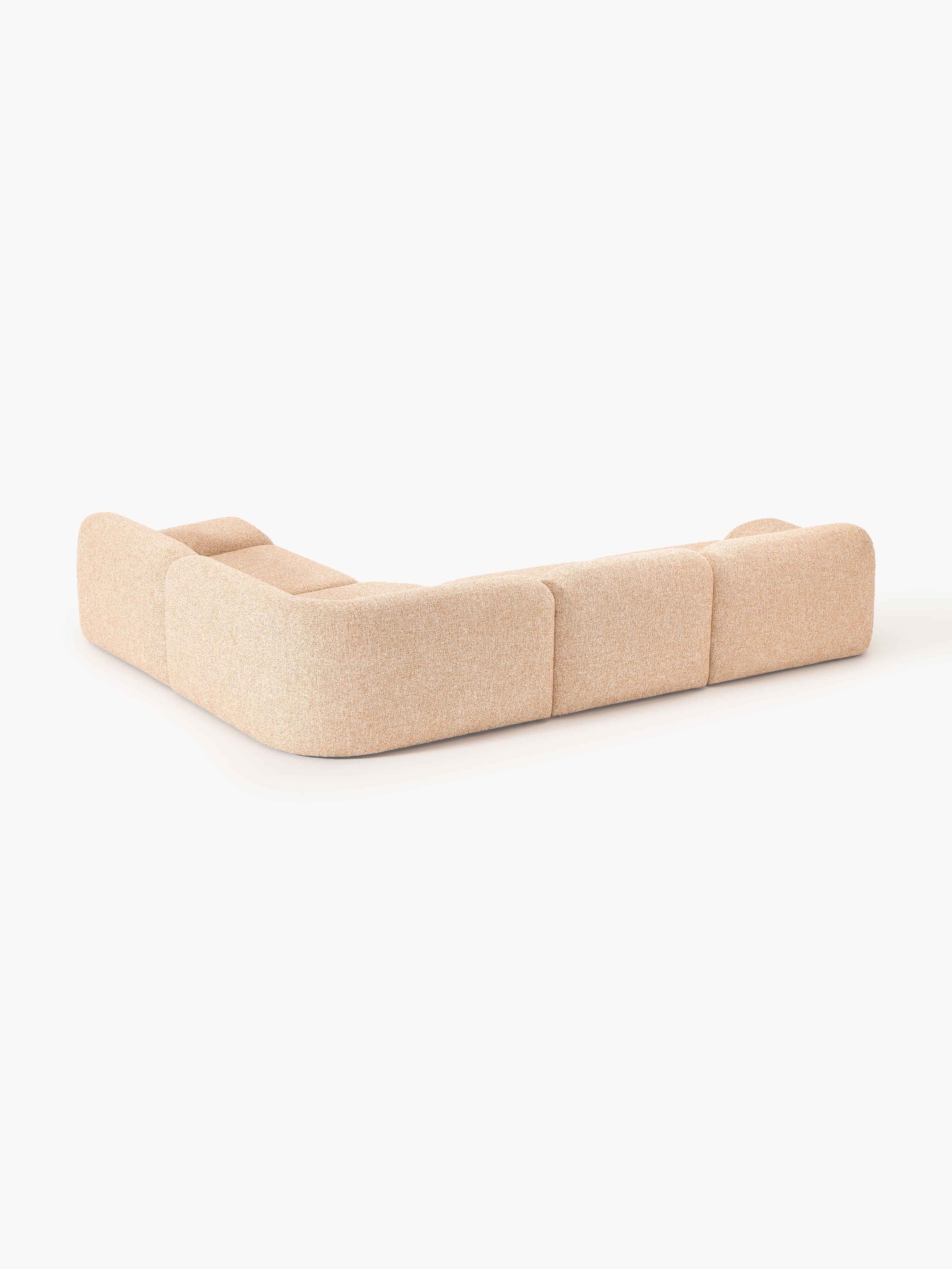Modulaire hoekbank Wolke (4-zits) van bouclé