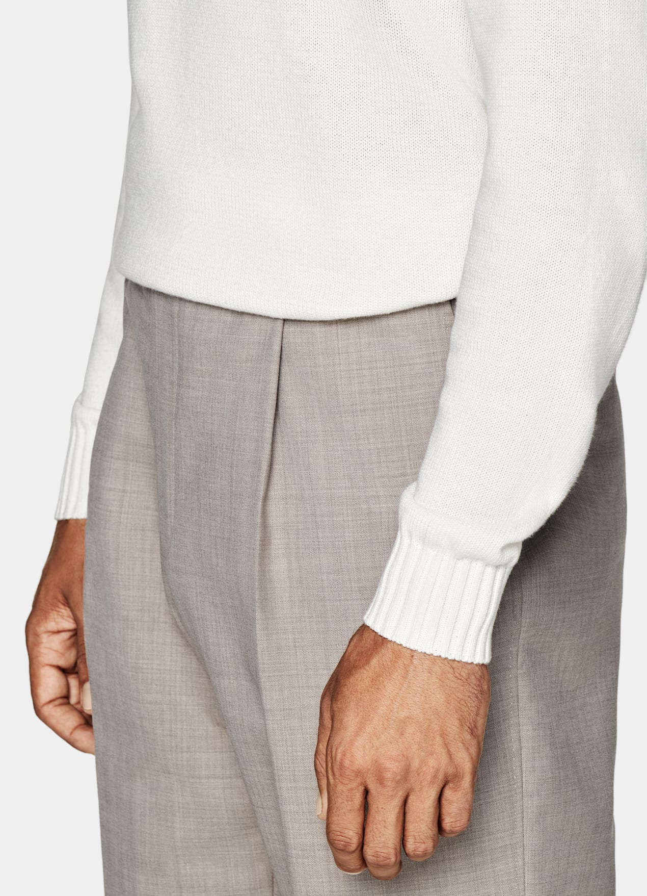Pull col rond blanc