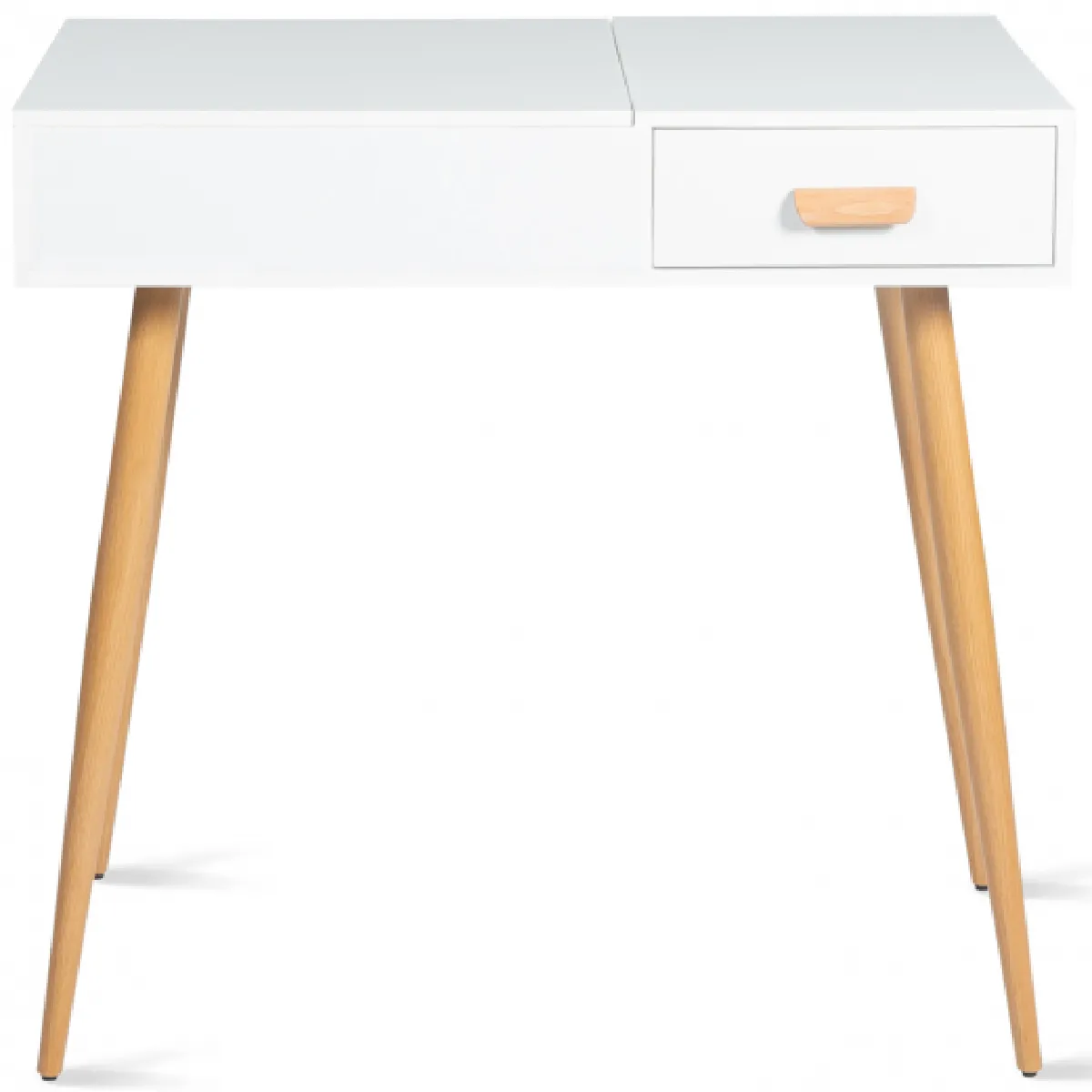 Idmarket Coiffeuse LISA miroir rabattable - Blanc