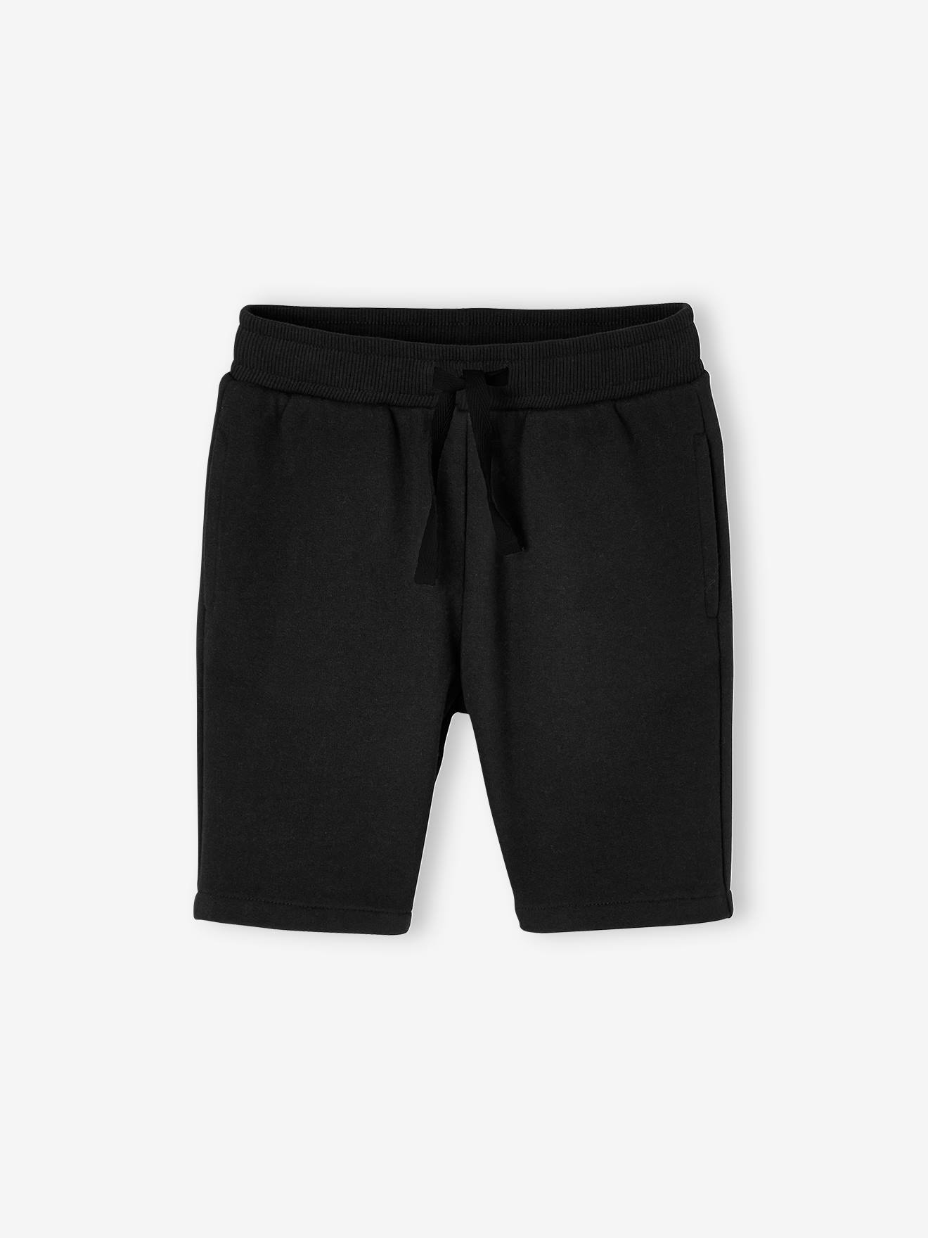 Conjunto de 2 bermudas de lã polar bicolor pretas/multicoloridas para meninos