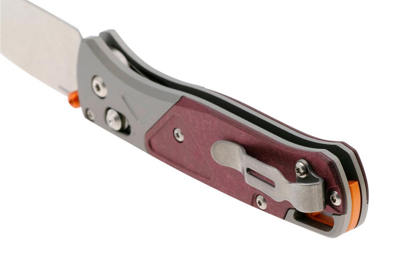 Benchmade Bugout 535-09 Stonewashed CPM S90V, Gray Aluminum Redstone Richlite, zakmes