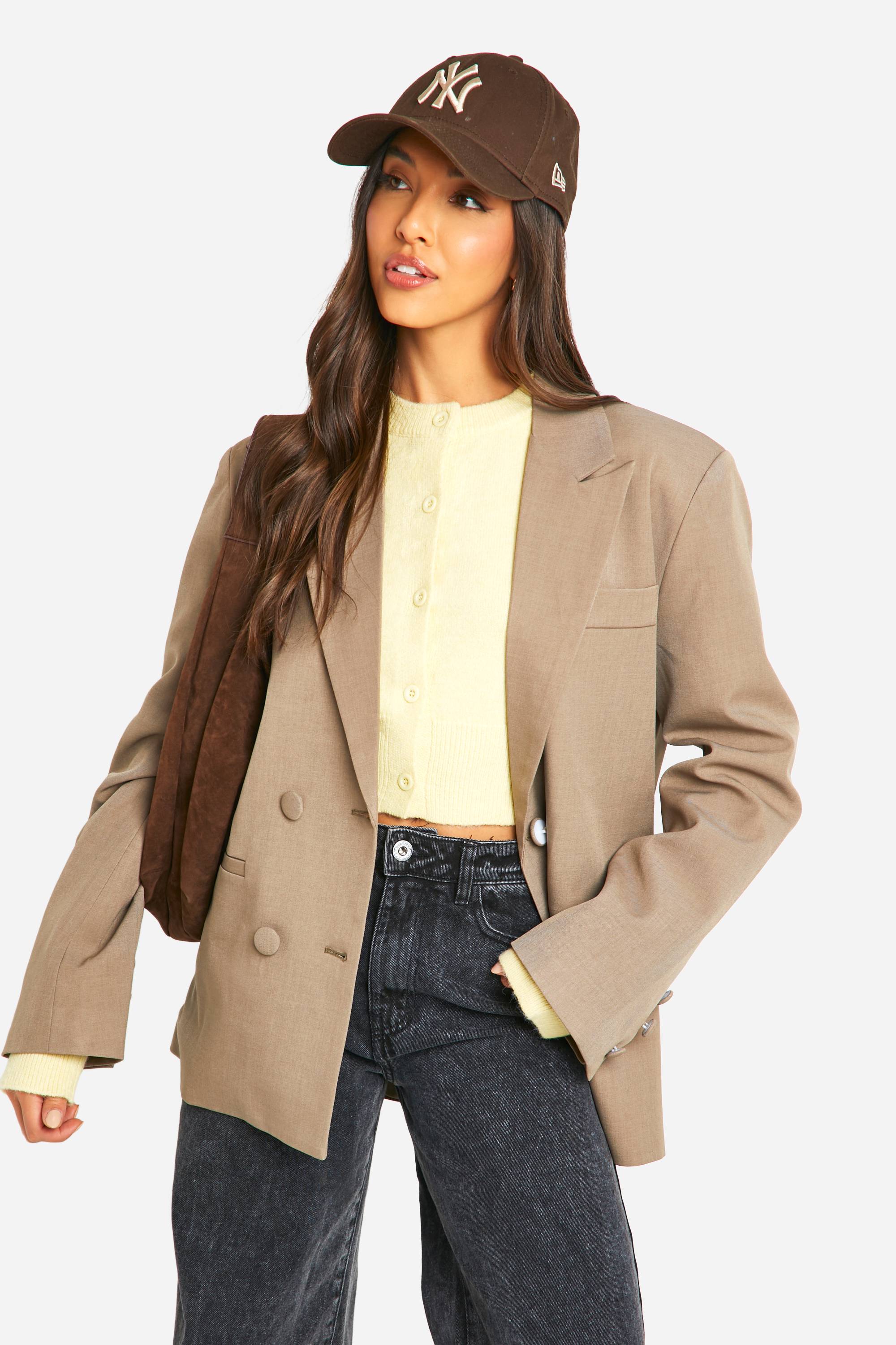 boohoo Blazer tailleur à double boutonnage, coupe décontractée