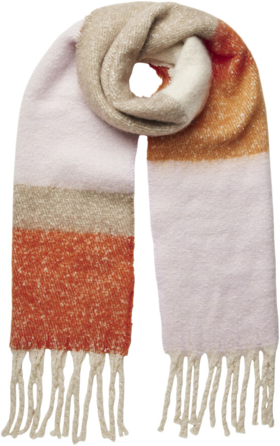 Pieces PCBEA LONG SCARF NOOS BC Tangerine tango/colour blocking