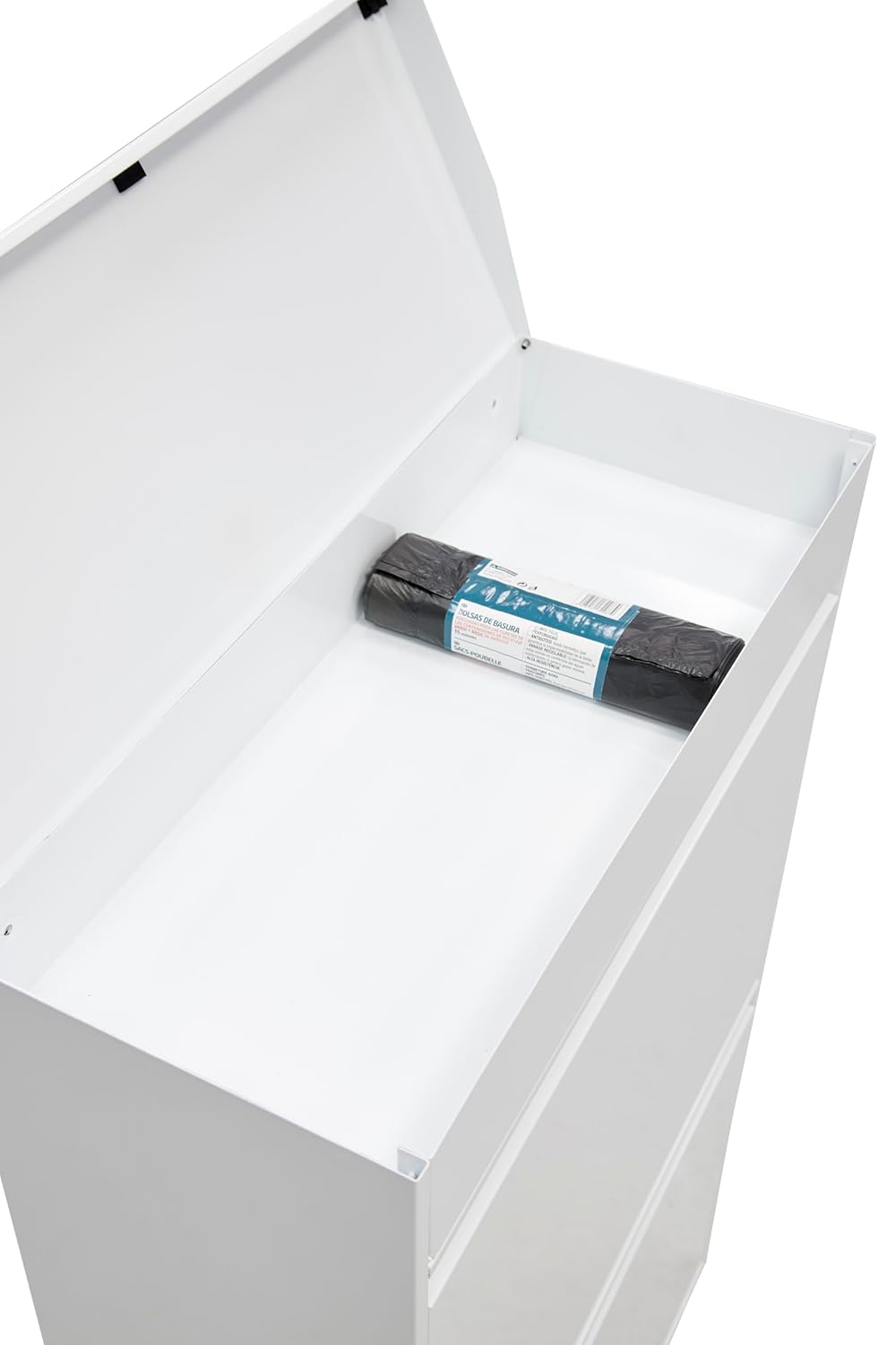 ARREGUI Top CR621-B Mülltrennsystem aus Stahl mit Aufbewahrungsbox mit Deckel | 4 Fächer Mülleimer für die Küche | 4x17 L (68 L) | 4 Fach Abfalleimer | Herausnehmbare Inneneimer mit Griff | weiß