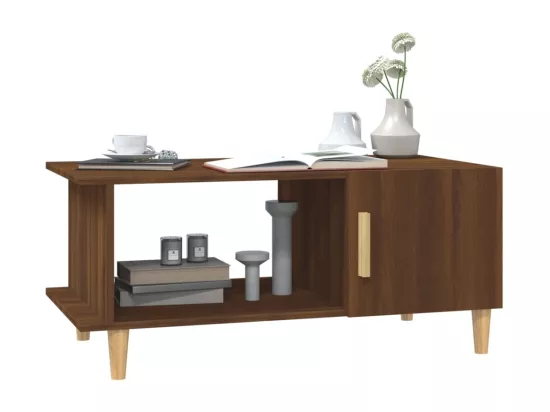 Table basse chêne marron 90x50x40 cm bois d'ingénierie