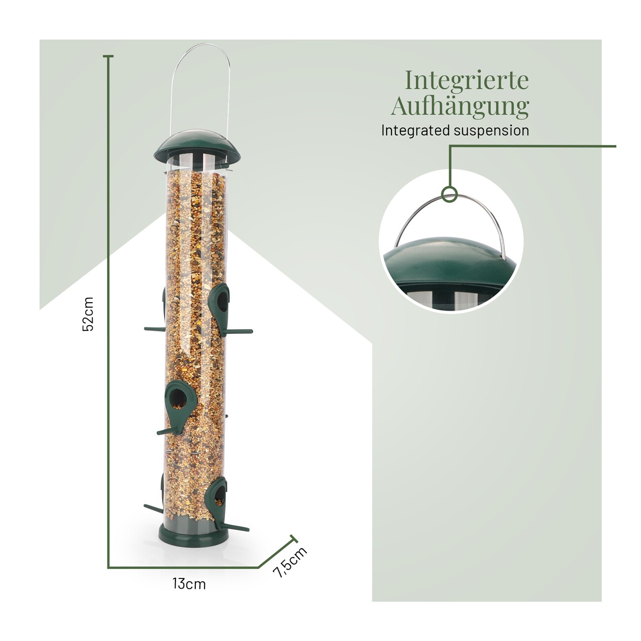 WILDLIFE HOME Körner Futtersäule mit XL-Futterteller