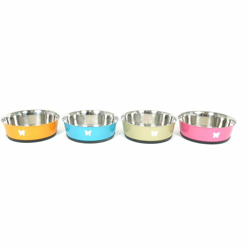 Lot de 4 gamelles inox pour chiens coloris suivants disponibilité
