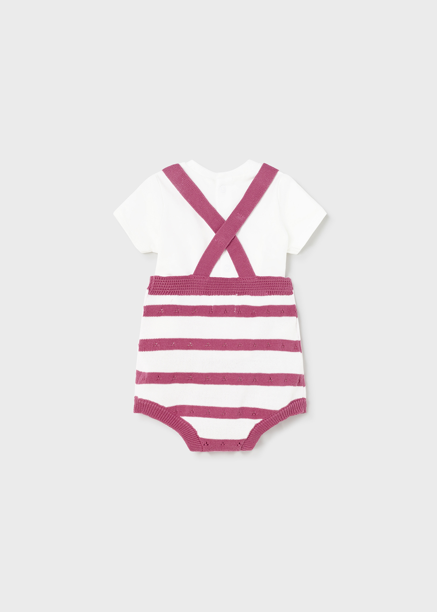 Conjunto de duas peças de malha de algodão sustentável para recém-nascidos.