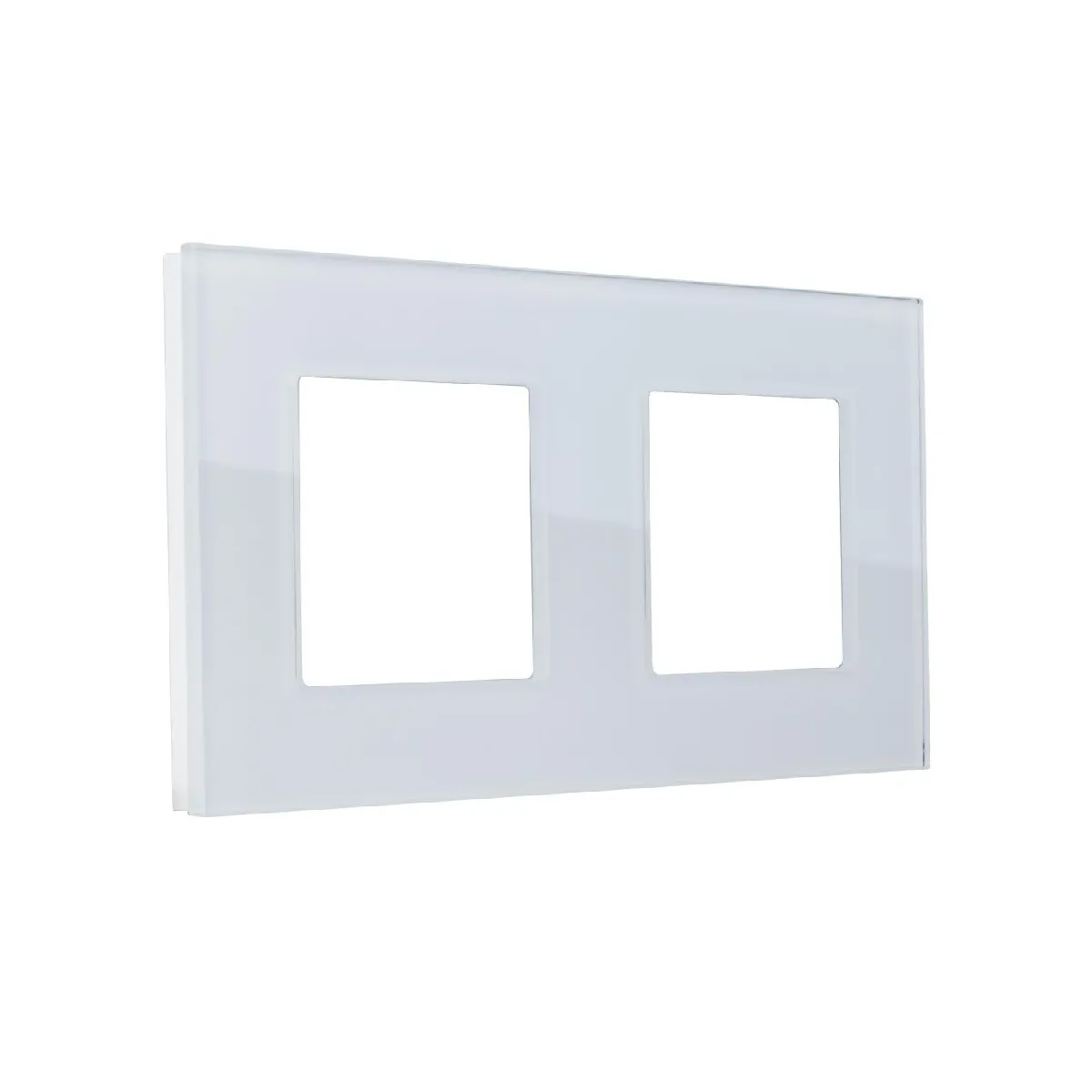 Ledkia Plaque Crystal 2 Emplacements Modern - Blanc