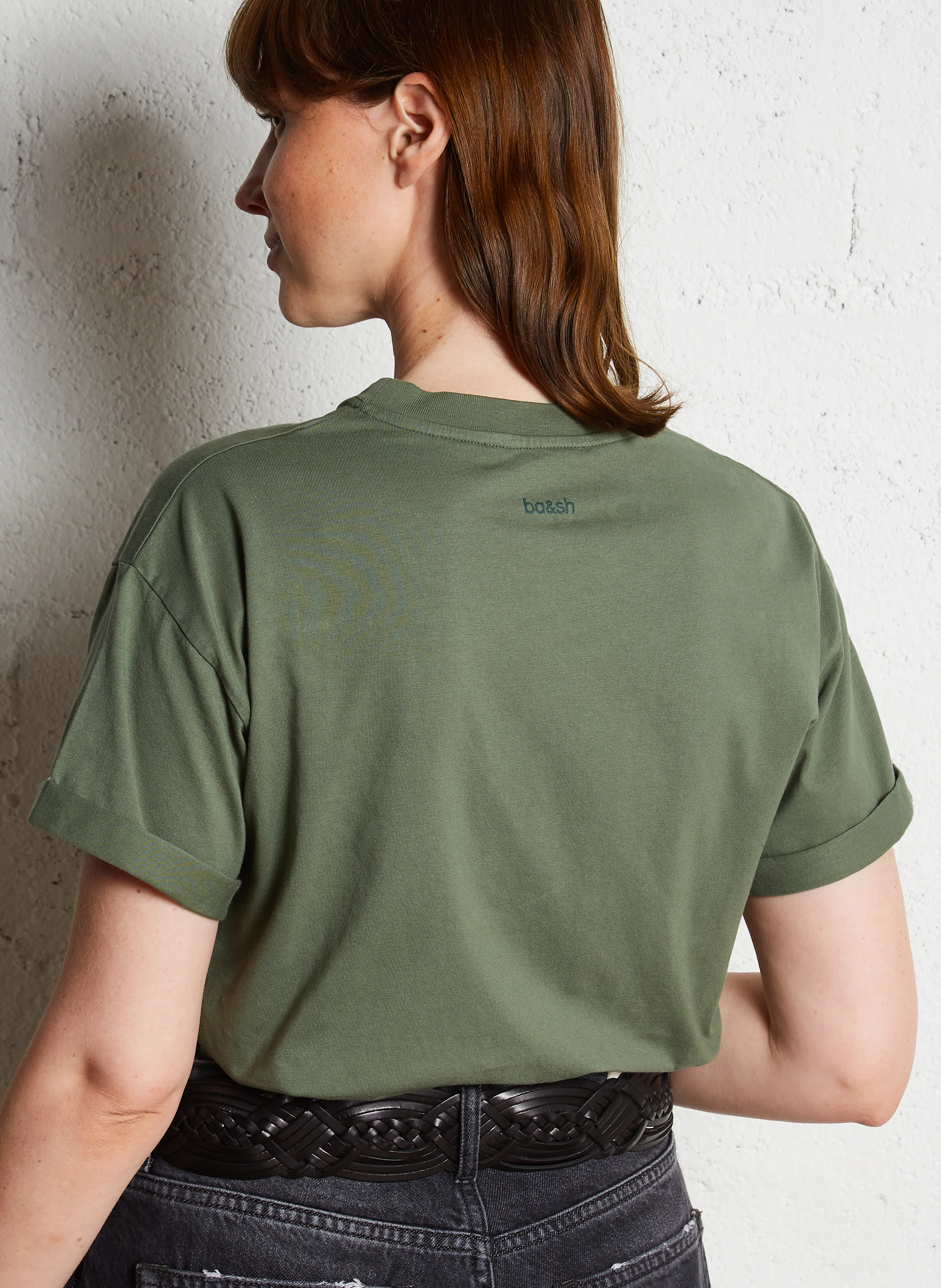 ROSIE - Tee-shirt col rond en coton | Kaki