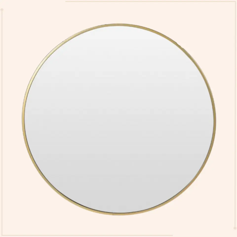 MISOU Spiegel Rond Goud Glas Wandspiegel Diameter 55cm Accessoires