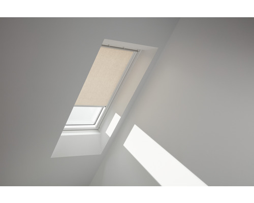 VELUX privacy rolgordijn, zandkleur, handmatig, wit frame, RFL C02 4155SWL