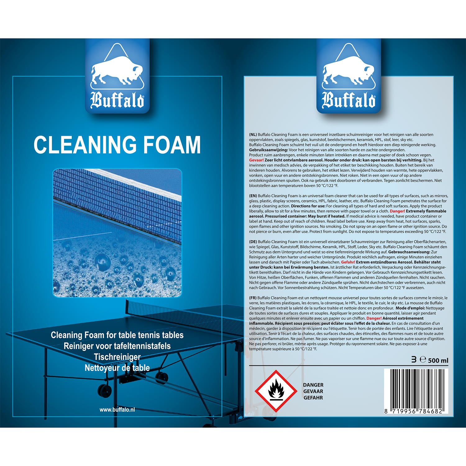Buffalo tafeltennistafel schoonmaakspray
