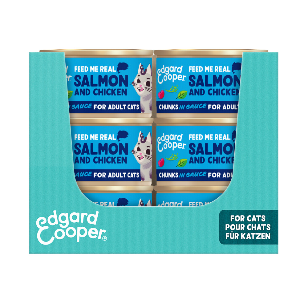 18x Edgard & Cooper Kattenvoer Chunks Zalm - Kip85 gr