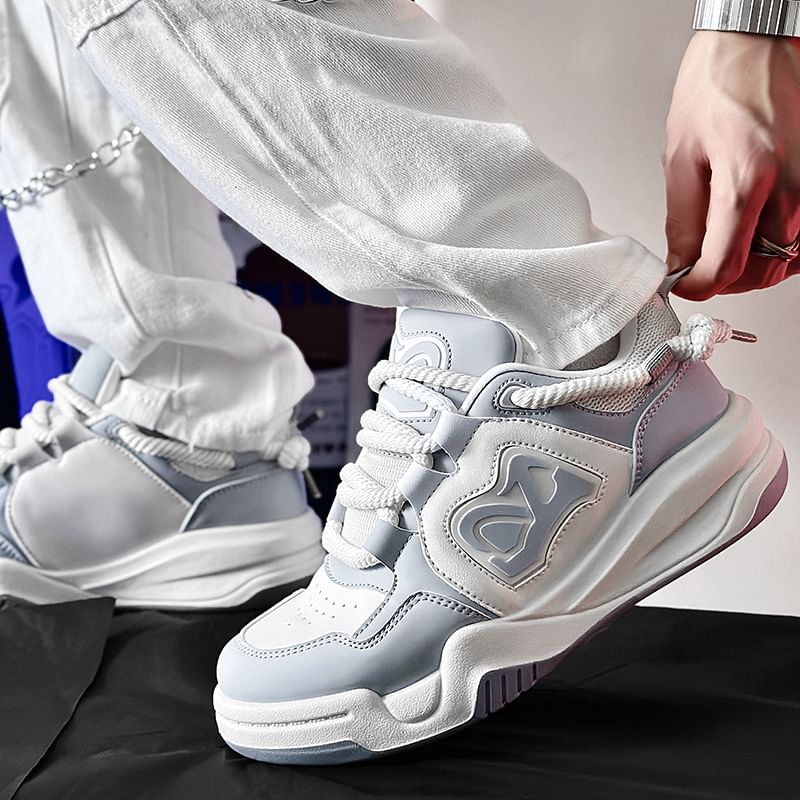 Tanzanite - Tweekleurige platform sneakers