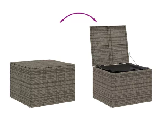Boîte de rangement de jardin gris 291L résine tressée