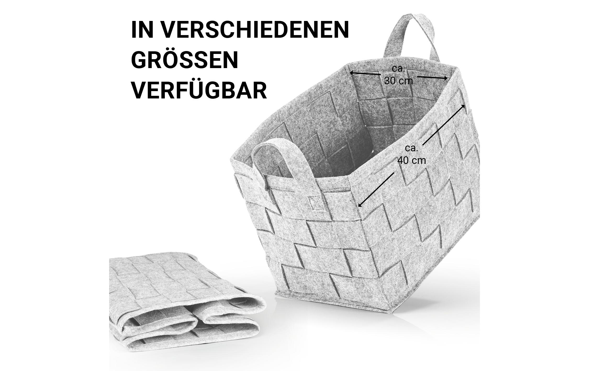 Aufbewahrungskorb Filz 40 cm HellgrauFilz-Aufbewahrungstasche
