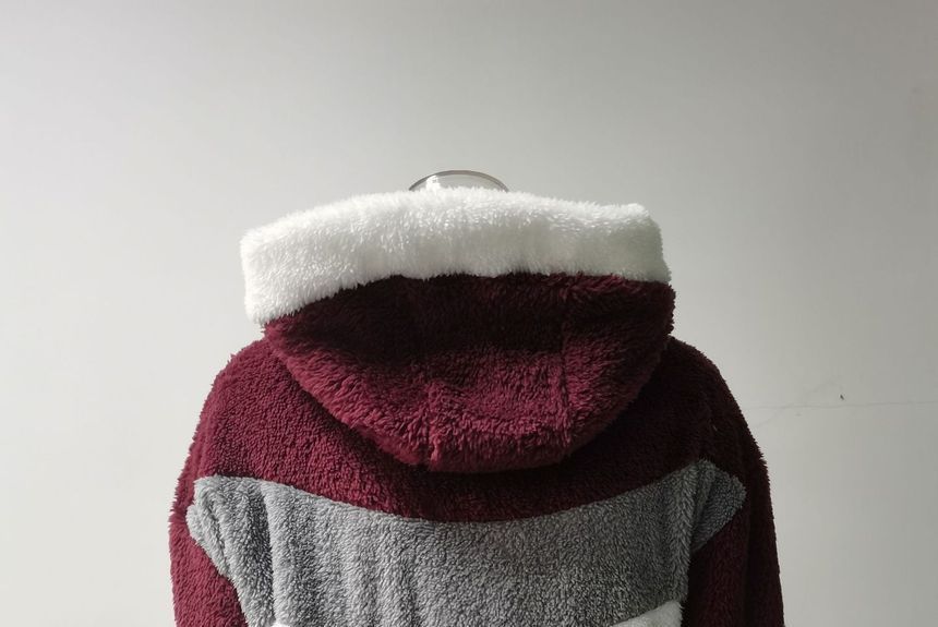 Bolgivy - Color Block Faux Fur Hoodie met rits