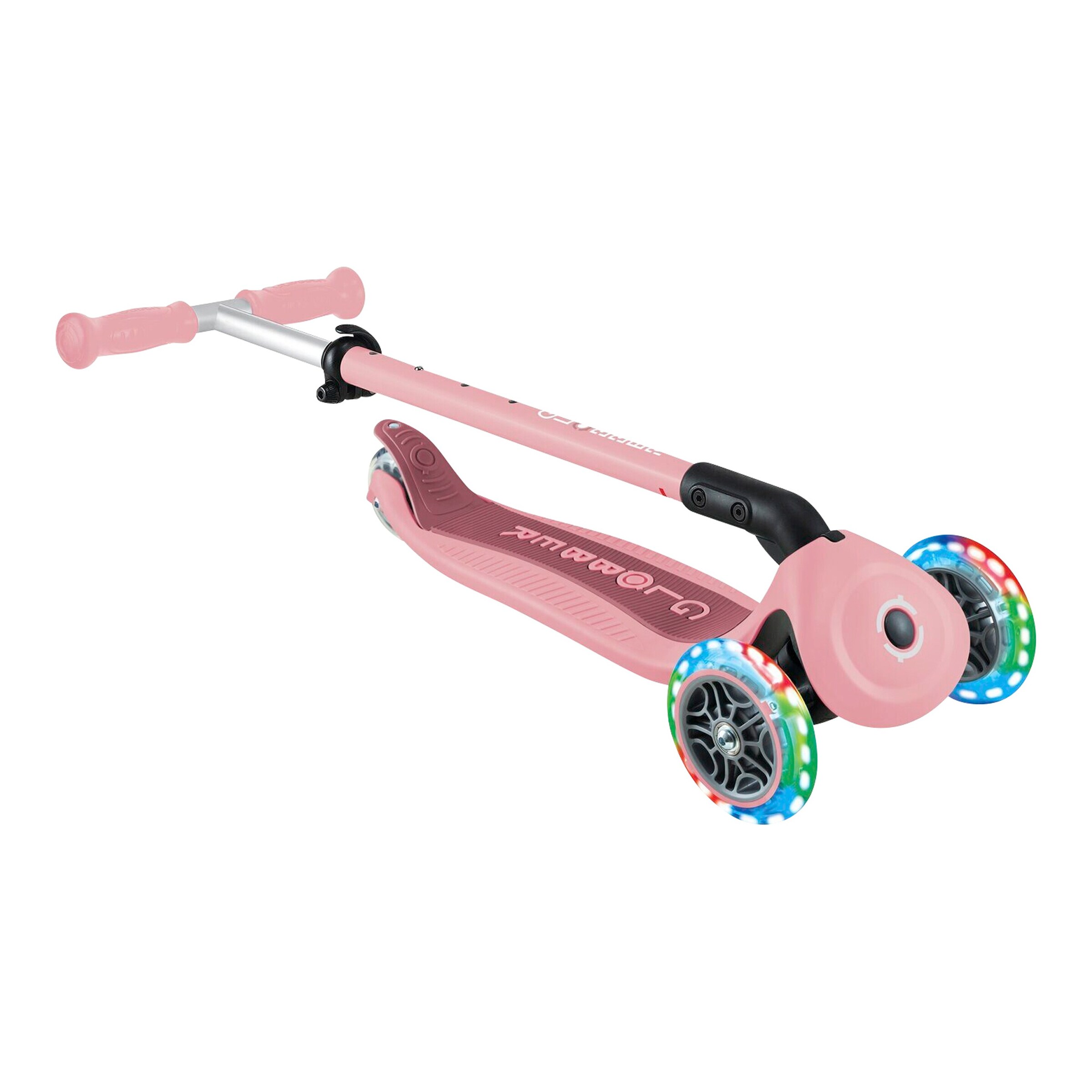 Globber Scooter 3in1 Go-Up active mit Leuchtrollen rosa